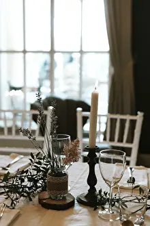 Ornate Table Setting Ideas Prints: Rustic decoration elements of a wedding