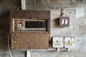 British Overseas Territory Prints: Rusty control panel, Gibraltar