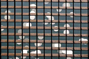 North Rhine Westphalia Waterfront Prints: Rusty grid in front of a reflecting water surface