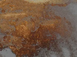 Deserted Structure Prints: Rusty and weathered surface blending brown
