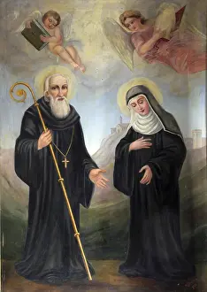 Catholic Monastic Order Prints: Saint Benedict and Saint Scholastica