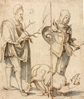 Christianity Depiction In Art Prints: Saint Eustace and Saint George