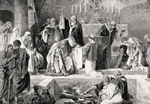 Christianity In Western Europe Prints: Saint Remigius baptizes Clovis I