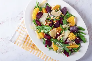 Fresh Arugula Salad Prints: A salad made with chunks of beet