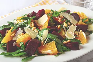 Gourmet Vegetarian Meal Prints: A salad made with chunks of beet