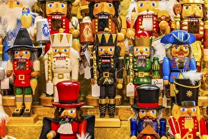 German Christmas Markets Prints: Sales stand with nutcracker figures