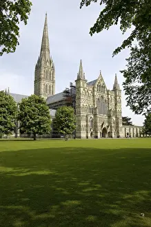 Prints of Salisbury Cathedral Salisbury Wiltshire England Salisbury Prints: Salisbury Cathedral Print, Wiltshire England