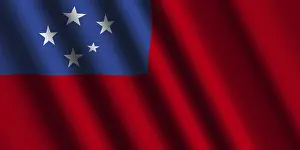 Related Prints: The Samoa Flag Flying in the Wind Print