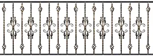 White Background Cutouts Prints: Samples of forged handrails with gilding effect