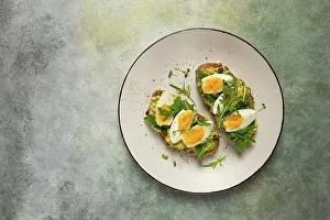 Wholemeal Bread Recipe Prints: Sandwich with mashed avocado, boiled egg