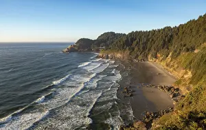 Sandy Beach Landscape Prints: Sandy beach Sealion Beach with Devils Elbow