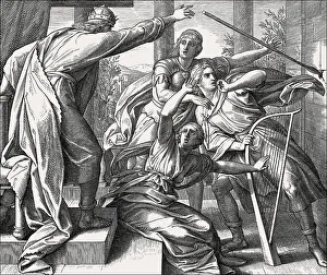 Framed Print : Saul Attacks David Print Framed Print : Saul Attacks David Print