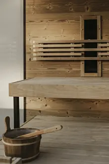 Empty Indoor Space Prints: Sauna, interior