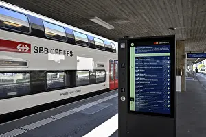 Railway Track Technology Prints: SBB timetable and passenger train