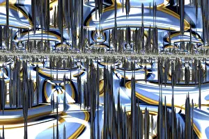Futuristic Urban Environment Prints: Sci-fi or hi-tech background - abstract computer-generated image