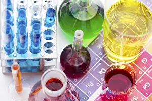 Biotechnology Research Prints: Science elements with chemicals assortment