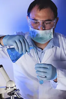 Genetic Information Analysis Prints: Scientist is doing research at the work