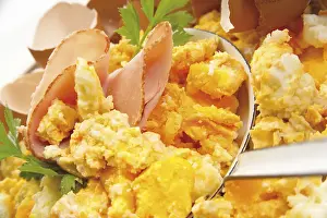Scrambled Eggs Prints: Scrambled eggs and cooked ham