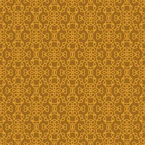 Ornate Floral Arrangement Prints: Seamless Texture on Orange. Element for Design