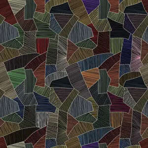 Geometric Abstraction Prints: Seamless Vector Patchwork Print Background