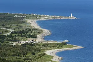 Empty Shoreline Photo Prints: Seashore and lighthouse