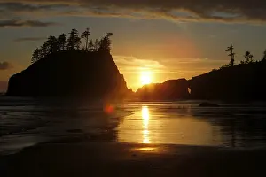Deserted Ocean Shore Prints: Second Beach at La Push, Olympic Coast