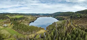German Village Scenery Prints: The Seebach flows into the Titisee