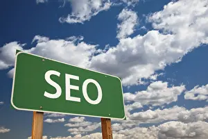 Green Road Sign Concept Prints: SEO, search engine optimization