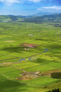 Southern Europe Scenic Views Prints: Serra do Cume Viewpoint overlooking the patchwork