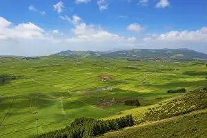 Azores Portugal Landscape Prints: Serra do Cume Viewpoint overlooking the patchwork