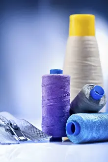 Embroidery Supplies Prints: Set of sewing tools