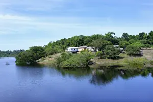 South American Wilderness Scene Prints: Settlement along an Amazon tributary