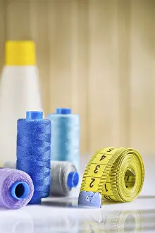 Embroidery Supplies Prints: Sewing spools and tapeline