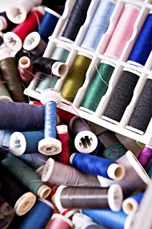 Colorful Threads Prints: Sewing threads, various colors