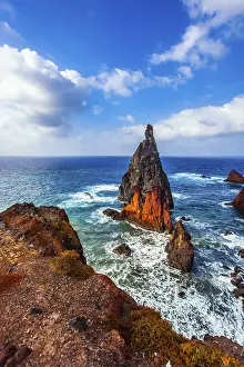 Madeira Island Prints: The sharp red rocks, boiling turquoise surf
