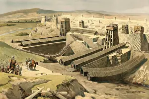 Historic City Center Image Prints: Siege of Avaricum by Julius Caesar