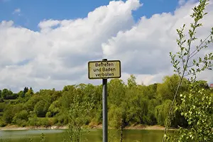 Prohibition Sign Prints: Sign entry and bathing prohibited
