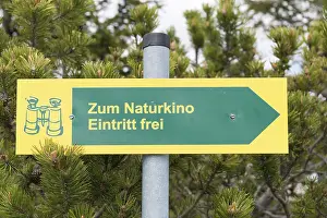 Upper Bavaria Travel Photography Prints: Sign on the summit of the Wank