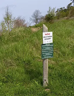 Rugen Island Germany Prints: Signpost on the cliffs of Alt-Reddevitz