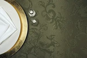 Silk Background Prints: Silk background and plate setting overhead