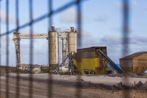 Deserted Construction Site Prints: Silo on a construction site
