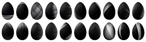 Colorful Easter Traditions Prints: Silver Easter Eggs Set, Silver trendy style eggs Set