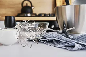 Kitchen Interior Design Prints: Silver food processor in kitchen interior