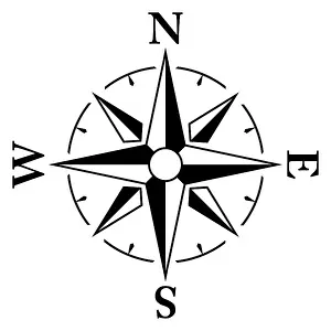 Compass Studio Shot Prints: Simple compass / windrose icon