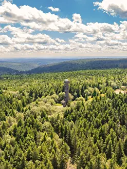Black Forest Observation Tower Prints: Single observation tower in the middle of a large forest