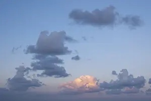 Cloudy Sky Germany Prints: Sky with clouds in the evening light