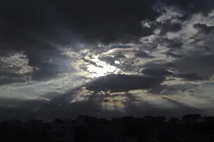 Cloudy Sky Prints: Sky with clouds and rays of sunshine