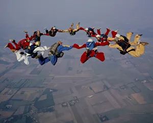 Extreme Sports Photography Prints: Skydiving Group