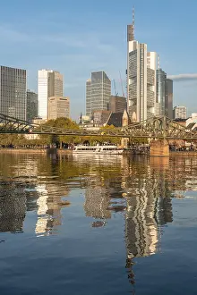 River Reflections Prints: Skyline reflected in the river