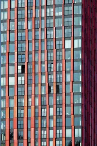 Rotterdam Skyscraper Prints: Skyscraper building facade close up